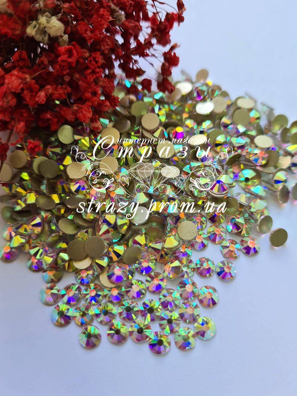 

Стразы ss30 Crystal AB (6,5мм) 280шт "Crystal Premium" золотая подложка