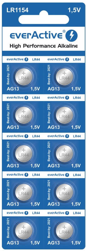 

Батарейка щелочная everActive LR44/AG13/LR1154, 1.5V, блистер 10шт разрывной