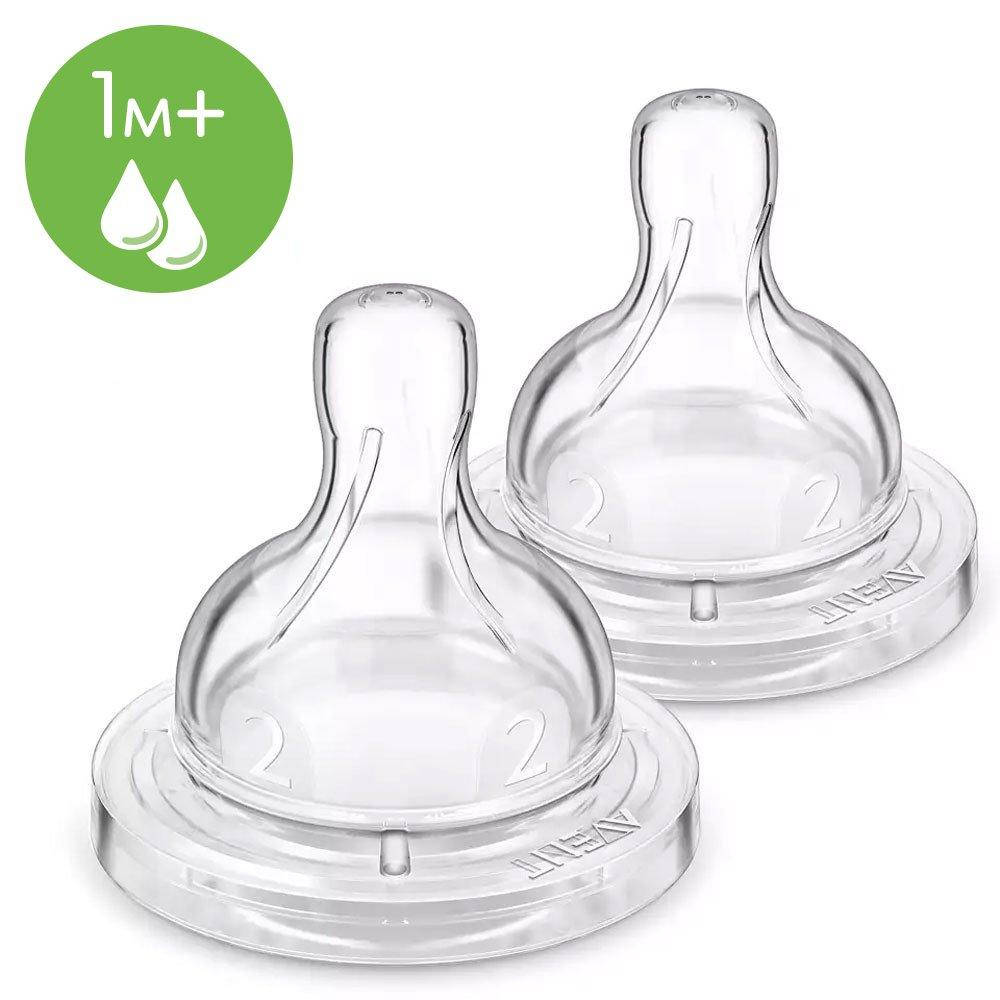 

Соска Philips Avent Anti-colic, силикон, медленный поток, 1м+, 2 шт
