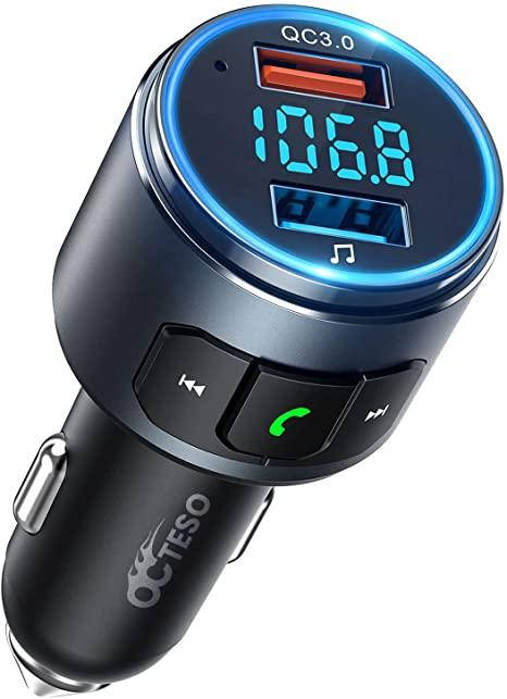 

Octeso Bluetooth 5.0 FM модулятор трансмиттер с быстрой зарядкой QC3.0