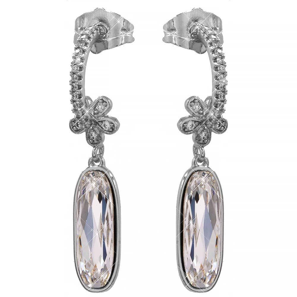 

Серьги (гвоздики) Swarovski на крючке из мелких камней
