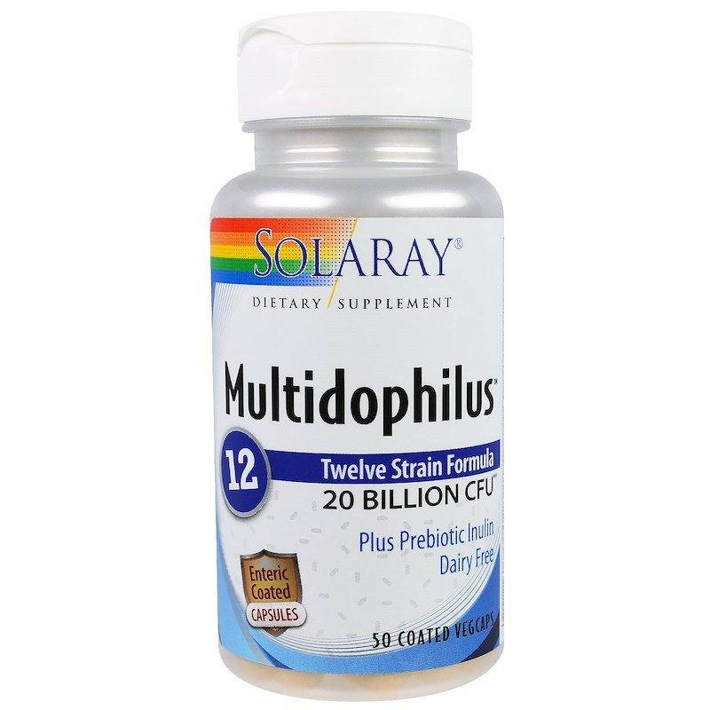 

Пробиотик, Multidophilus 12, Solaray, 20 млрд КОЕ, 50 капсул