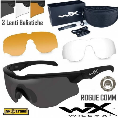 

Очки тактические WILEY X ROGUE COMM TEMPLES Matte Black/Grey + Clear + Light Rust