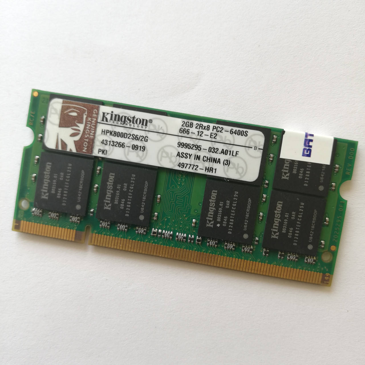 

Оперативная память для ноутбука Kingston SODIMM DDR2 2Gb 800MHz 6400s CL6 Б/У MIX