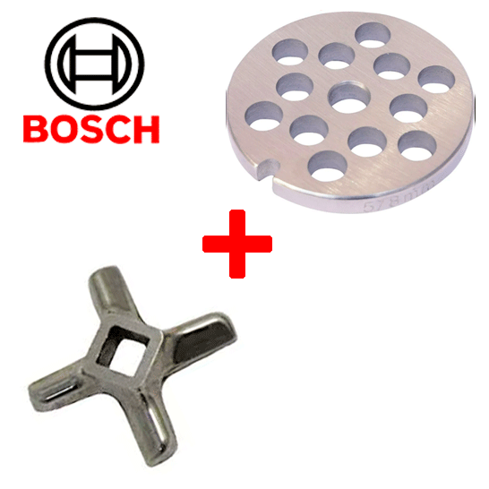

Комплект решетка и нож для мясорубки Bosch 8 мм