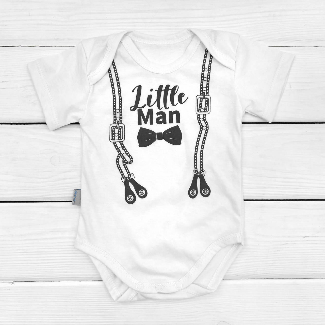 

Белые летние боди с коротким рукавом для мальчика Little Man 80