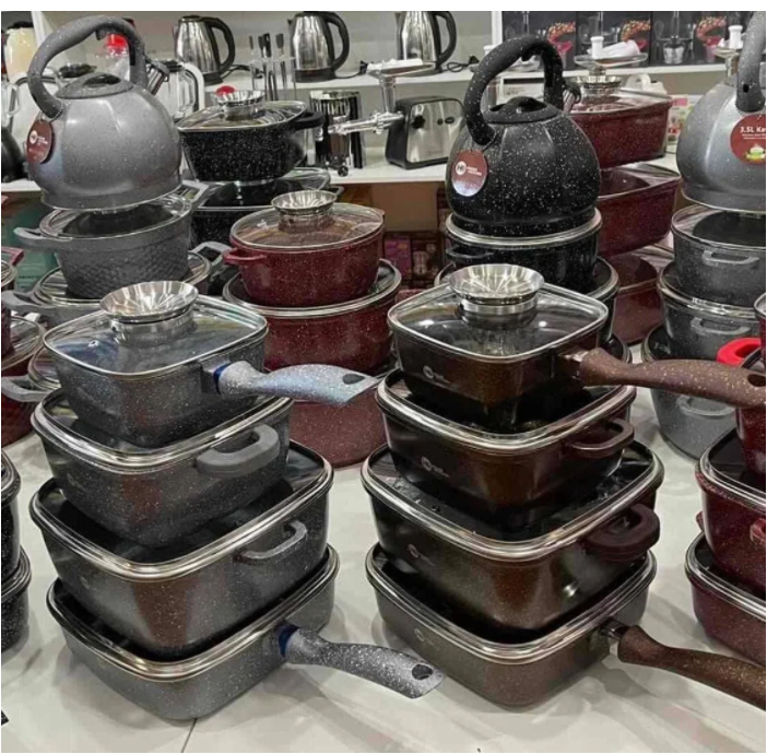 

Набор посуды Германия с гранитным покрытием и многослойным дном Higher Kitchen HK-311 из 12 предметов, Коричневый