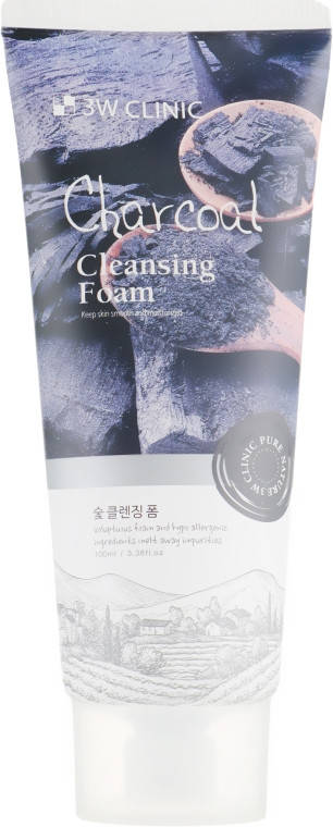 

Глубоко очищающая пенка для сужения пор 3W Clinic Charcoal Cleansing Foam, 100 мл