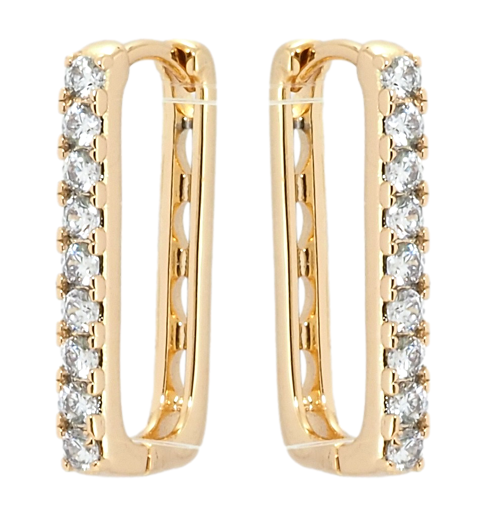 

Серьги Xuping Позолота 18K колечки "Дорожки циркония"