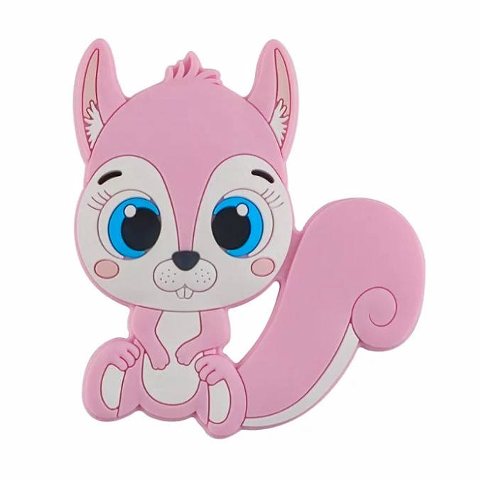 

Белочка грызунок (прорезыватель) для зубов силиконовый Розовый baby pink