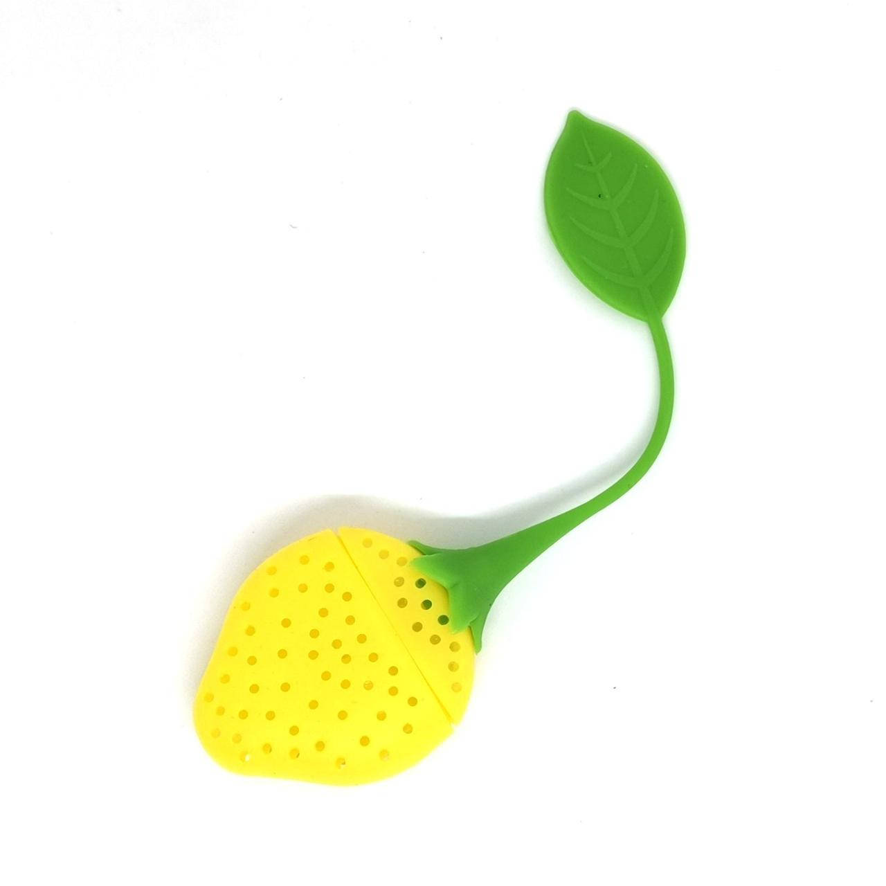 

Ситечко для заваривания чая Tea Strainer "Клубника", силиконовое, желтое.