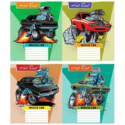 

Тетрадь школьная клетка с плотной обложкой 12 листов Хот вилс ( Hot Wheels)