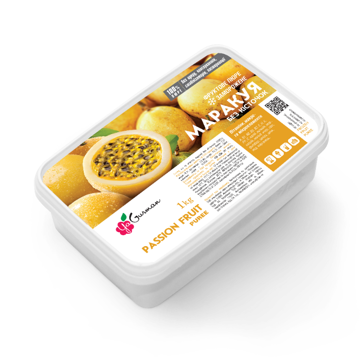 

Маракуйя без косточки пюре замороженное YA Gurman 1кг
