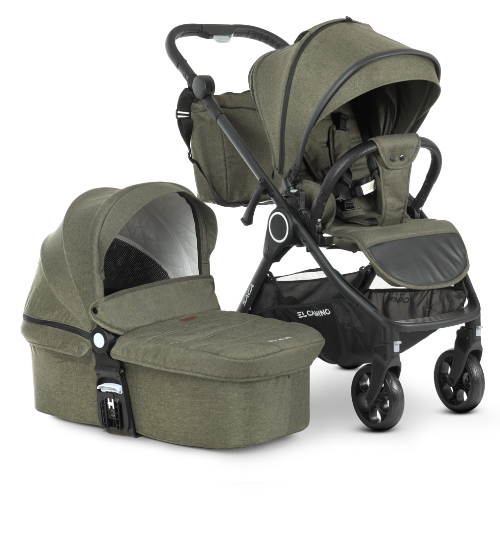 

Коляска универсальная 2в1 ME 1085 Denim Khaki люлька и прогулочный блок, Хаки
