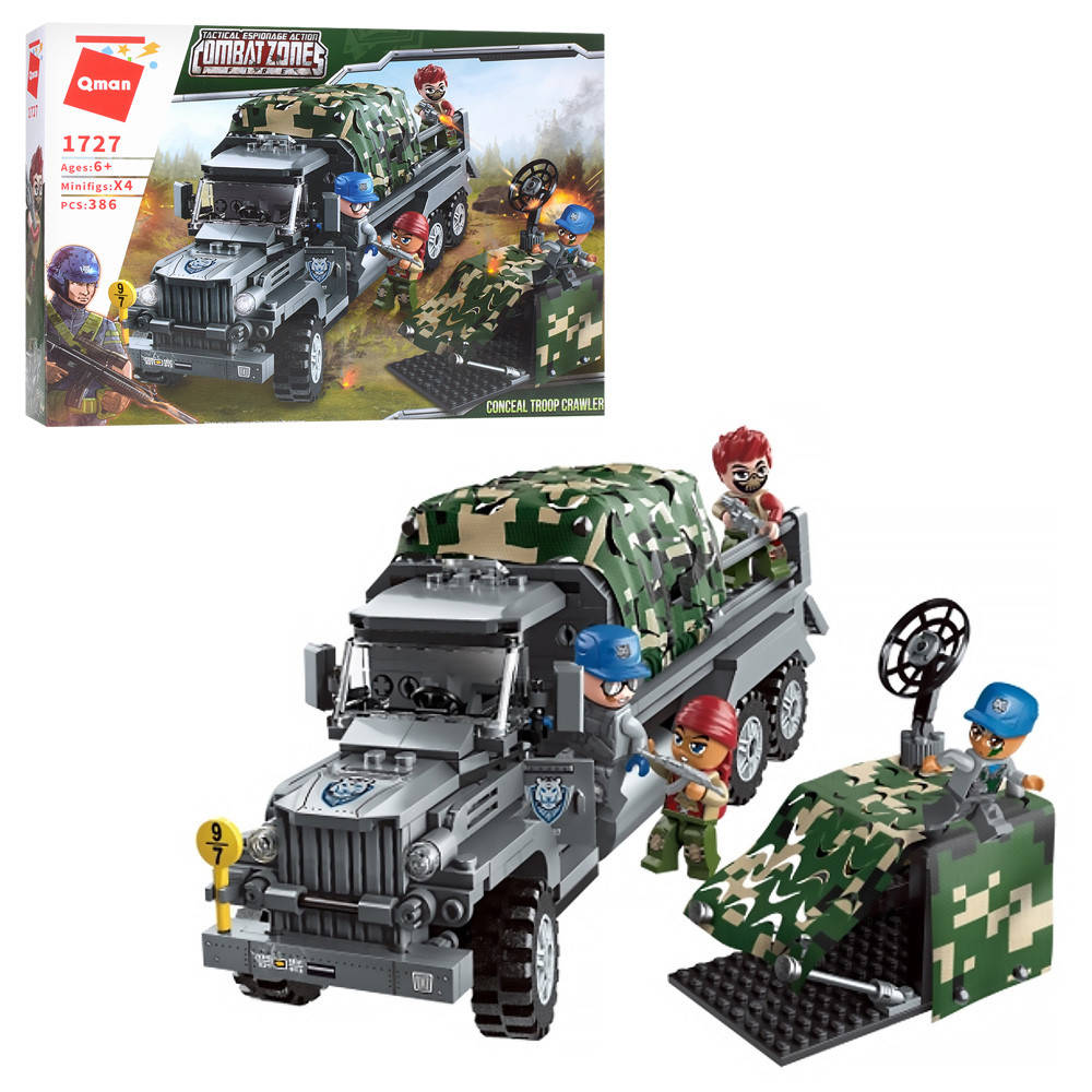 

BRICK Конструктор 1727 военный грузовик, 386дет, в кор-ке,37-27,5-6,5см