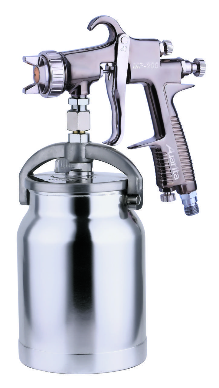

Краскопульт пневматический тип HVLP нижний металлический бачок, диаметр форсунки-1,4мм AUARITA MP-200-1.4
