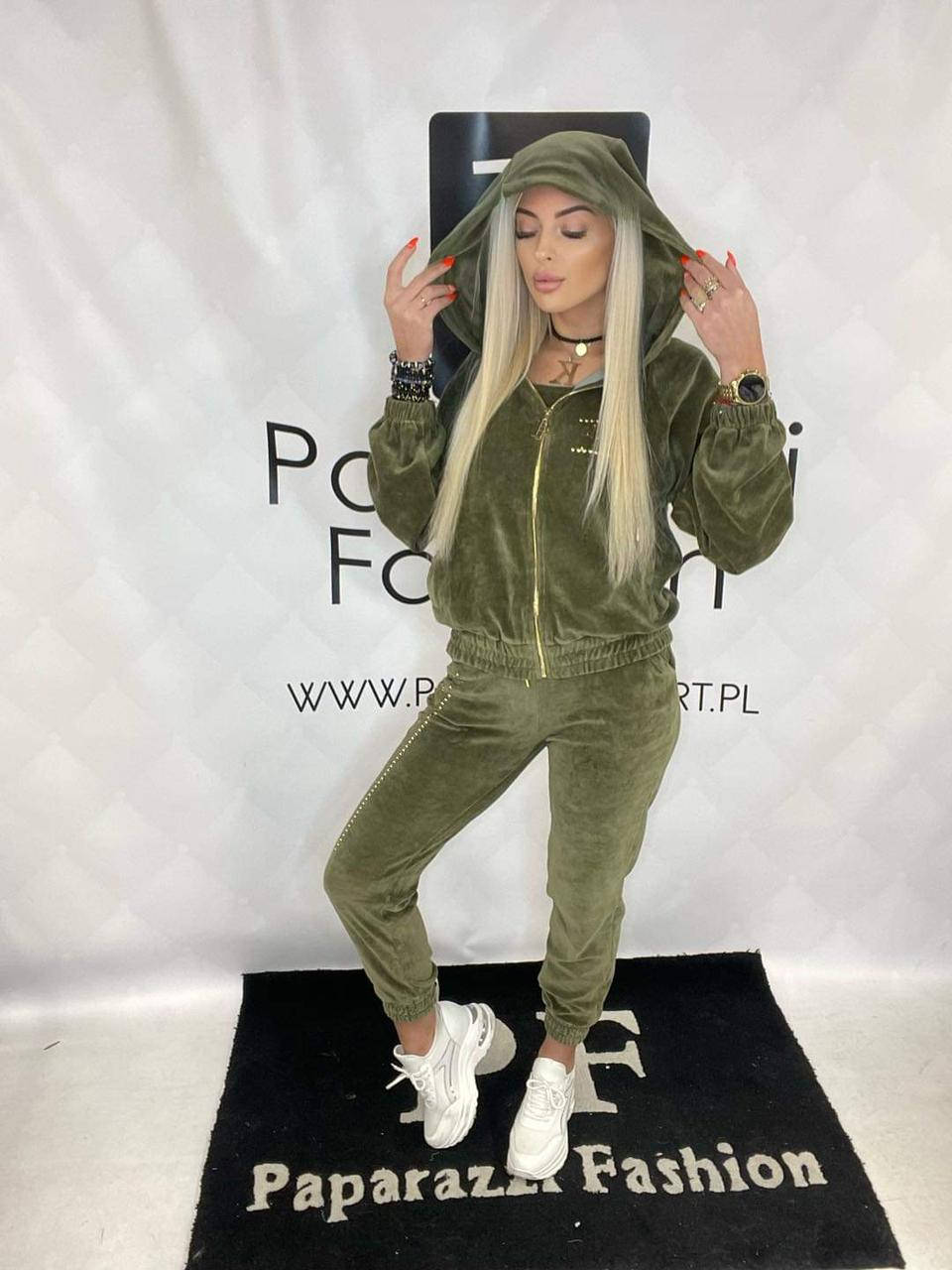 

КОСТЮМ тройка велюл PAPARAZZI FASHION., Хаки