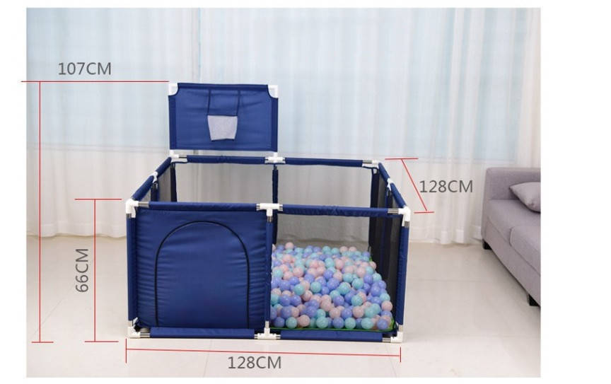 

Манеж детский большой игровой IMBABY 128 х 128 см, Синий