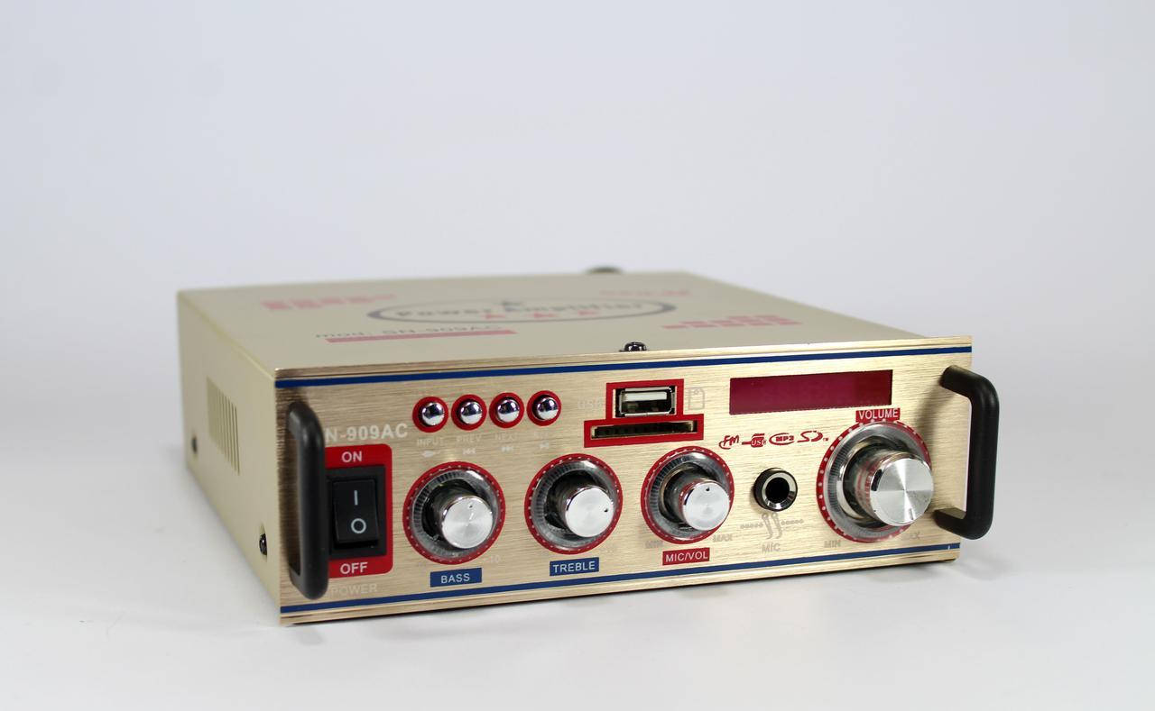 

Усилитель звука UKC AMP 909 / 004 BT, Золотистый