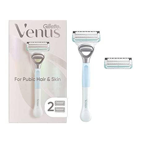 

Gillette Venus Intimate Бритва - триммер для женщин, для бикини Venus Razor, 2 сменных кассеты для лезвий, Розовый