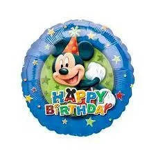 

Фольгированный круглый воздушный шар Happy Birthday Микки Маус 18" 45 см, Разные цвета