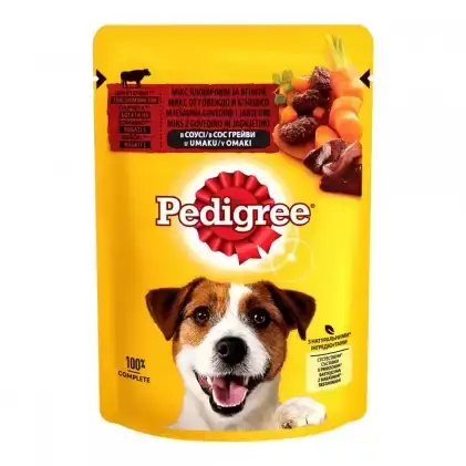 

Pedigree Консервы для собак с говядиной и ягненком в соусе 100г