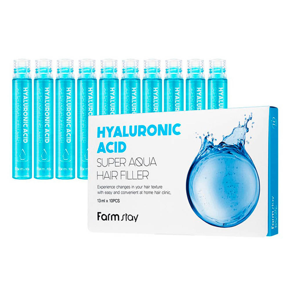 

Набор увлажняющих филлеров для волос FarmStay Hyaluronic Acid Super Aqua Hair Filler 10 шт × 13 мл