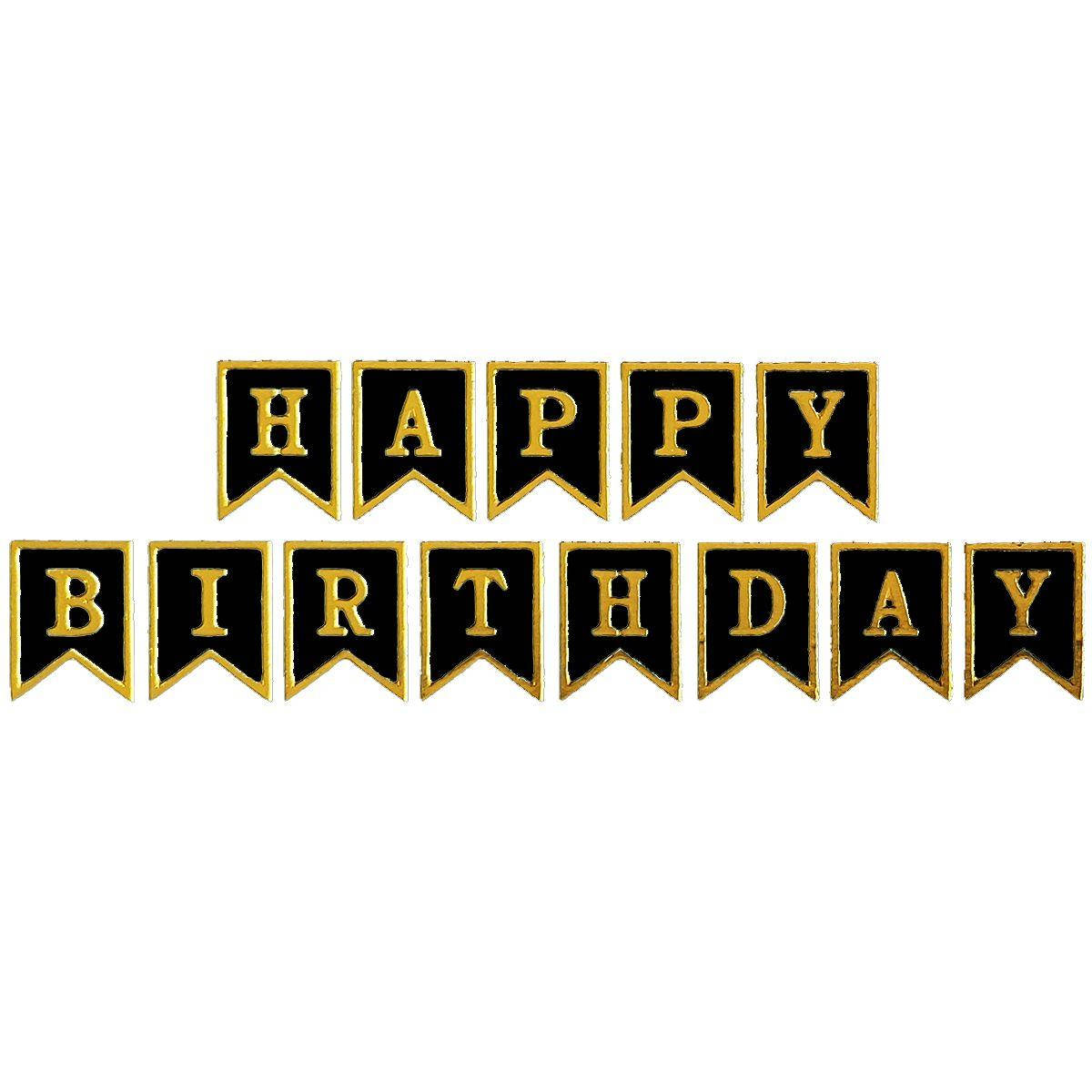 

К Гирлянда бумажная на День рождения "Happy Birthday" черная
