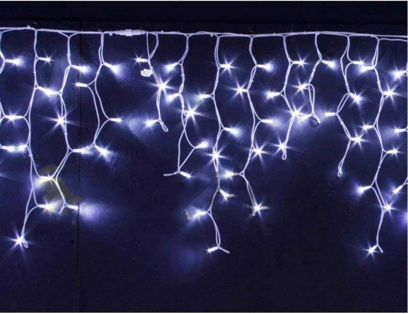 

Белая гирлянда бахрома 3 метра, 120 LED с переходником! Холодный белый.