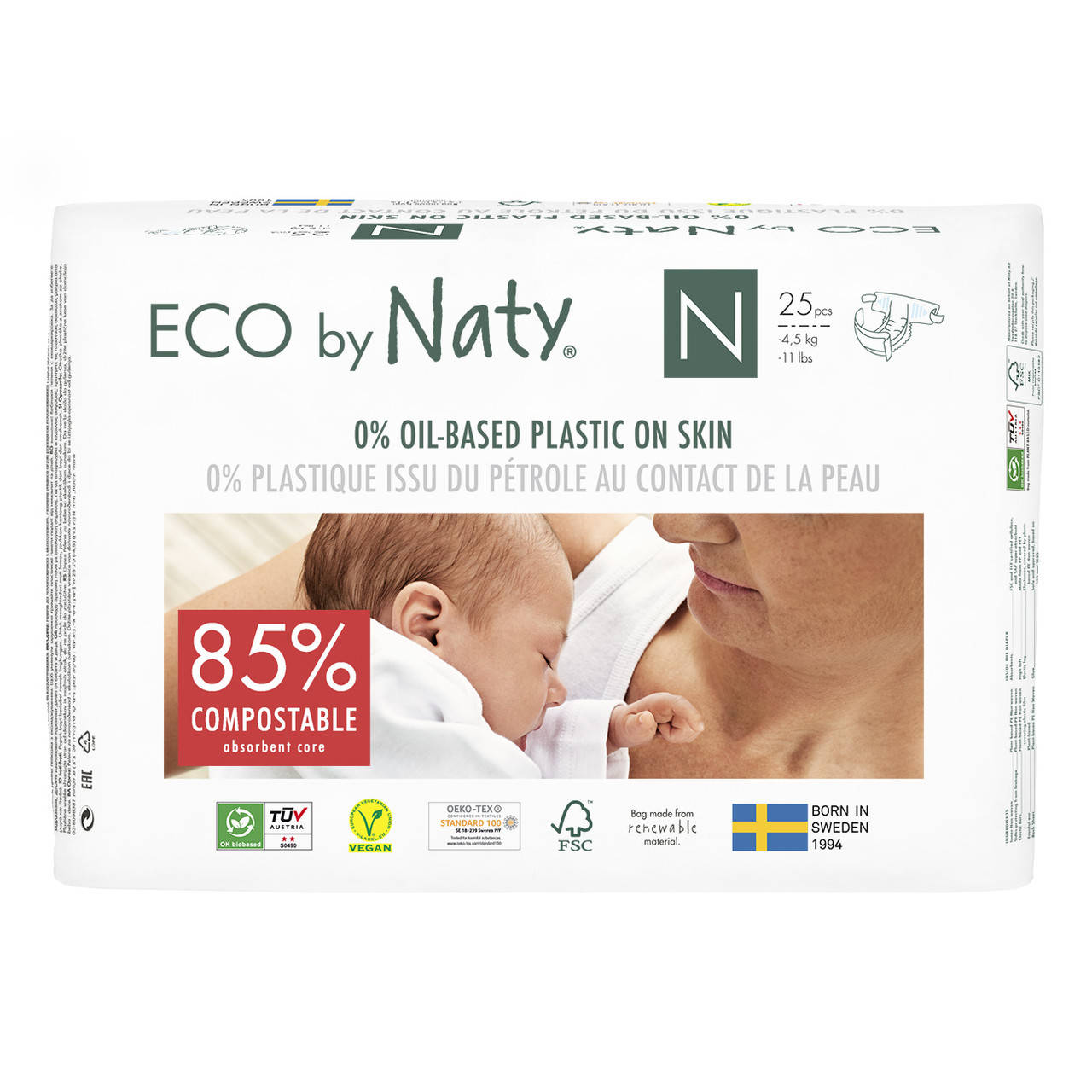 

Органические подгузники Eco by Naty Размер 0 (до 4,5 кг) 25 шт