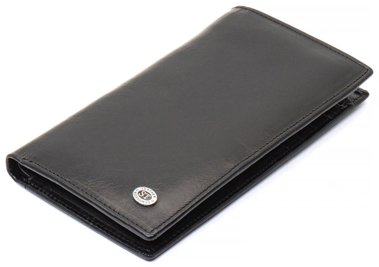 

Черный мужской купюрник из натуральной кожи без фиксации ST Leather B-MS35