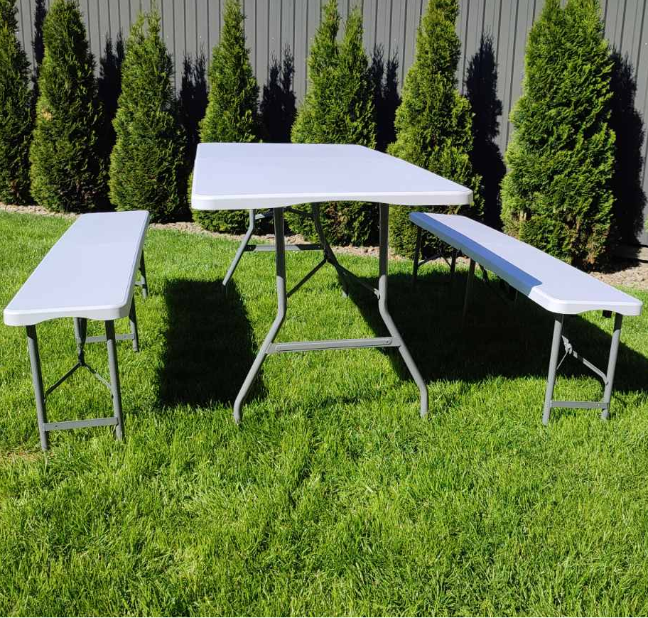 

Садовый стол и две скамейки 180 см Польша, Белый