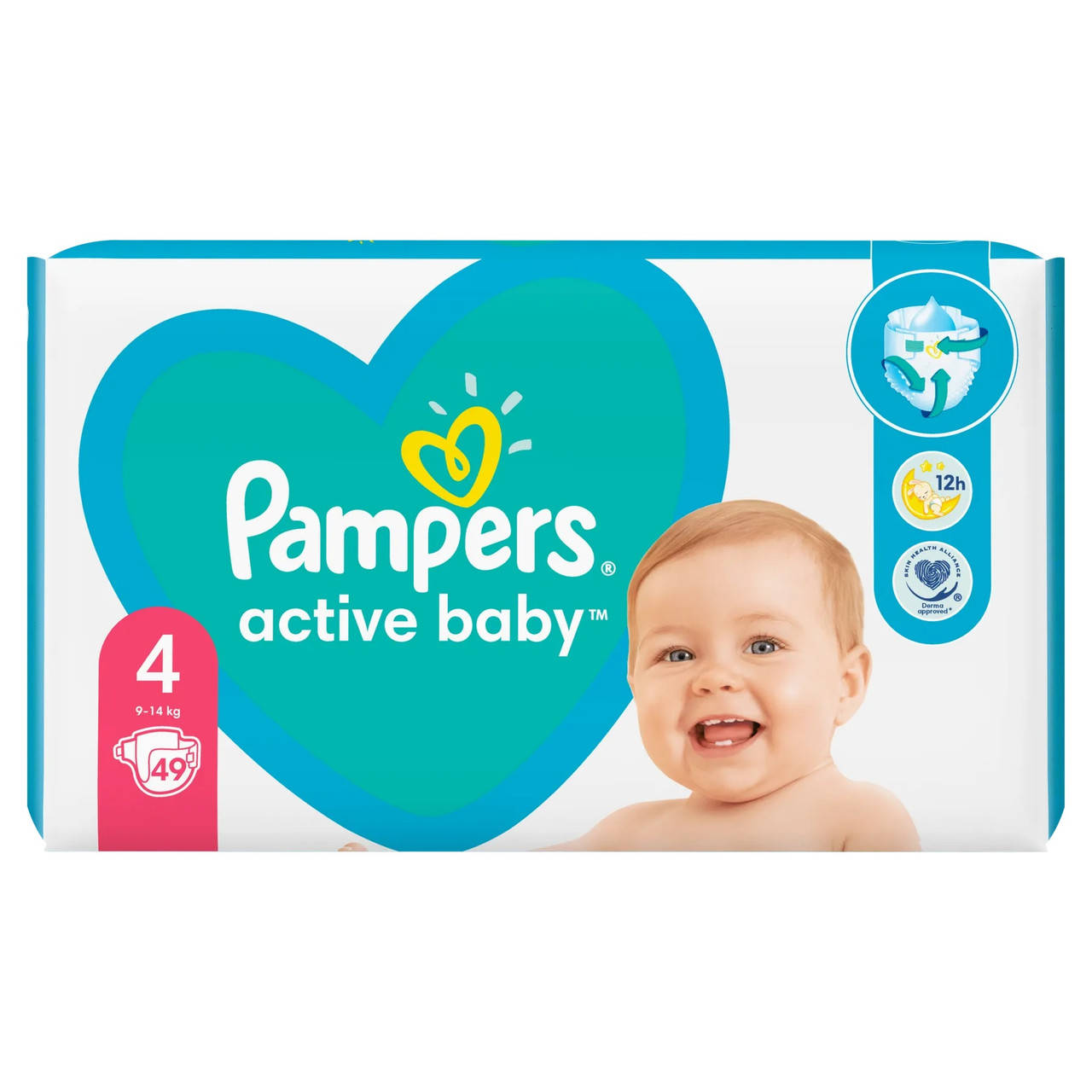 

Подгузники Pampers Active Baby 4 (9-14 кг) 49 шт (памперс актив беби 4), Зелёный