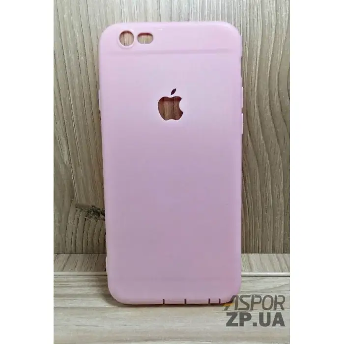

Чехол-накладка для iPhone 6 с Яблоком Apple Soft Touch- розовый