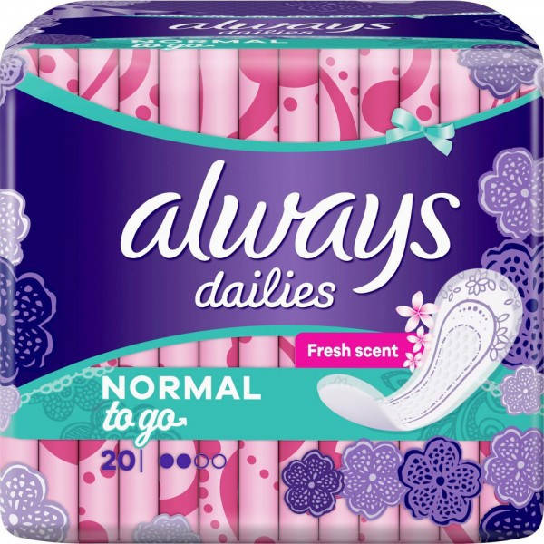 

Ежедневные прокладки Always Normal to go fresh, 20 шт