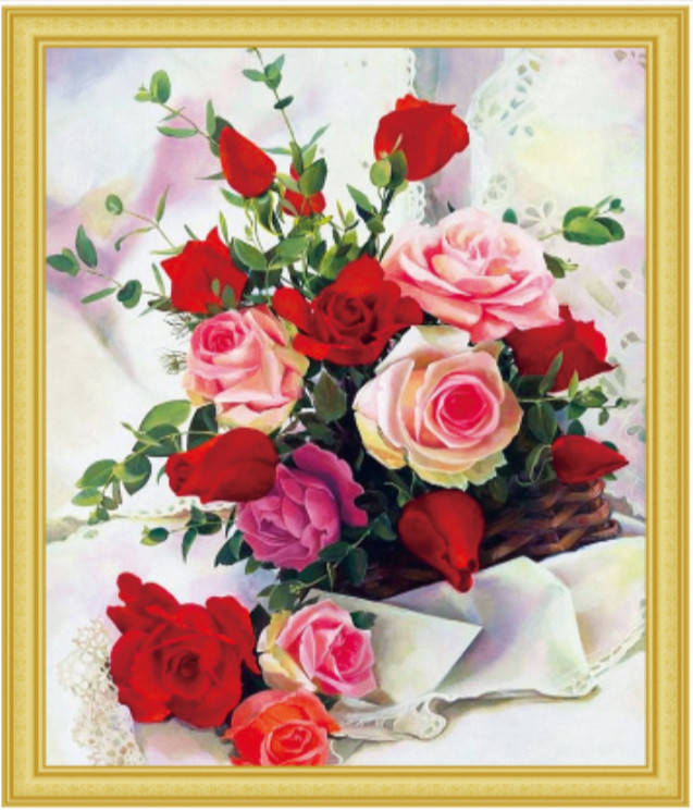 

50*40см Потрясающие розы, алмазная живопись, полная выкладка