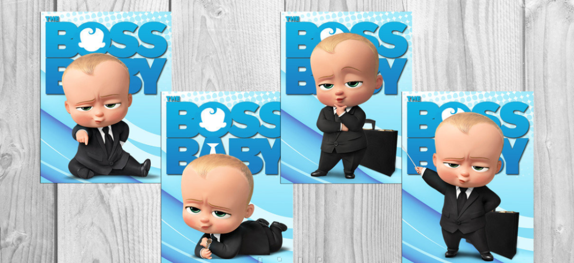 

Наклейка - этикетка на сок , воду " Босс молокосос ( (The Boss Baby ) " в ассортименте