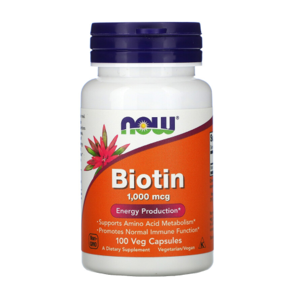 

Биотин, Biotin, Now Foods, 1000 мкг, 100 капсул (NOW-00469)