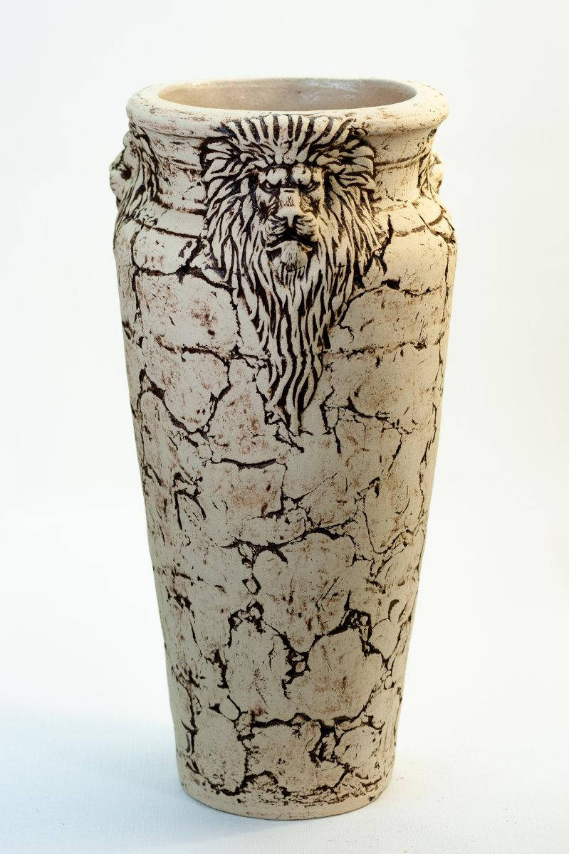 

Ваза напольная шамотная "ЛЬВЫ", Бежевый