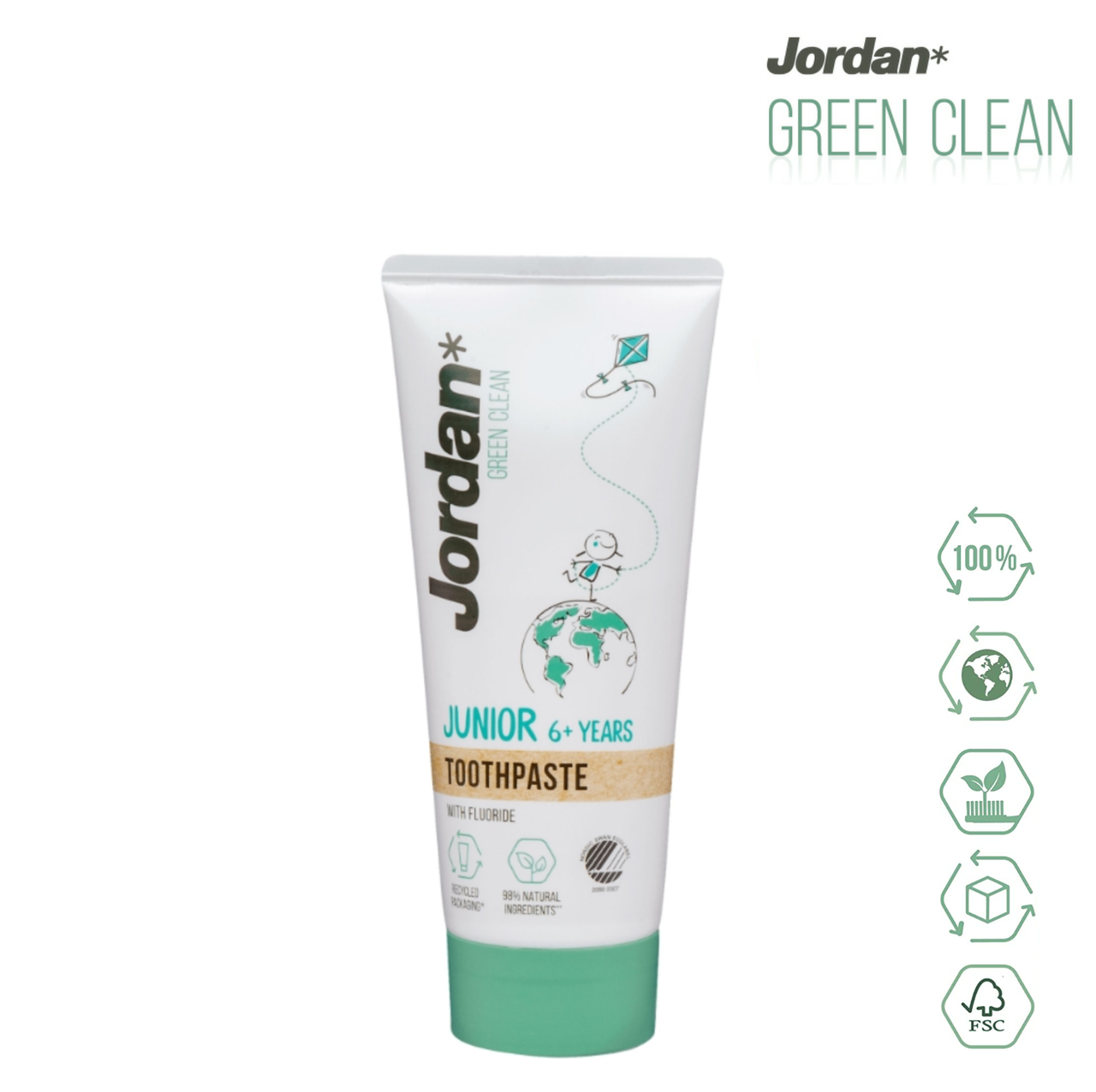 

Зубная паста Jordan Green Clean Junior фтор 1450 ppm (6-12 лет), 50 мл