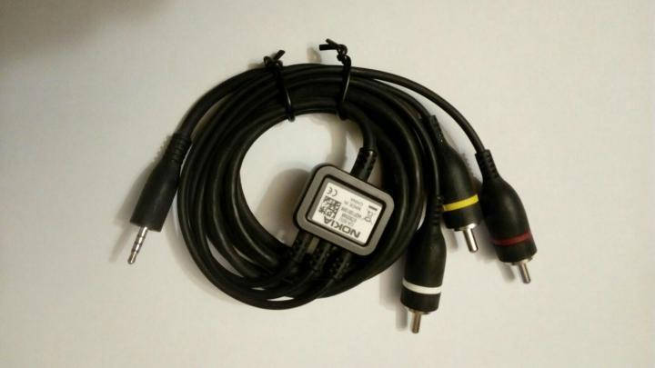 

Видео-аудио кабель Nokia CA-92U, Кабель Jack 3.5 мм - 3 RCA AV (RYW) 1.5 м Black, Черный