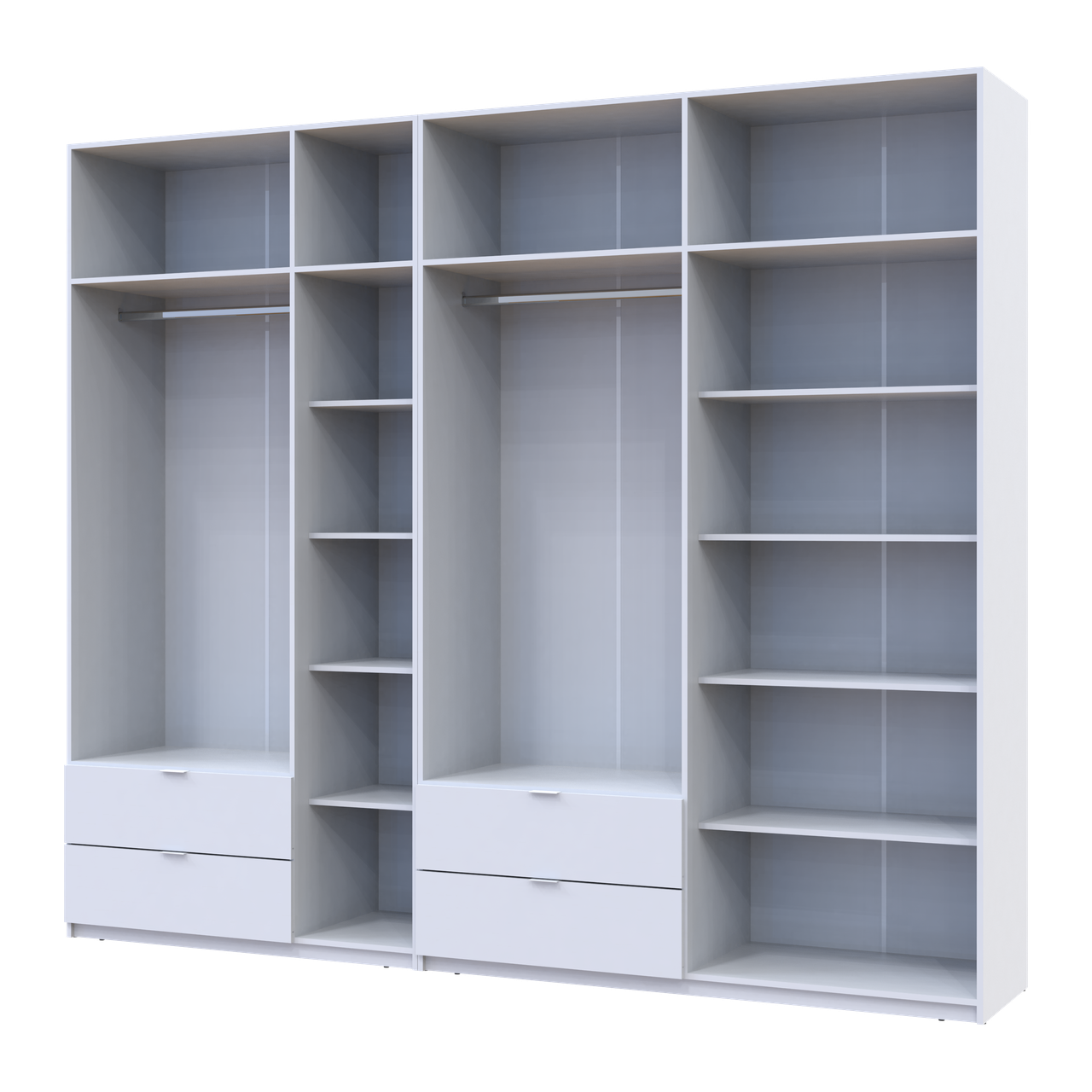 Розпашна Шафа для одягу Doros Лукас Білий 3+4 ДСП 280х50х240 (42005118) 3