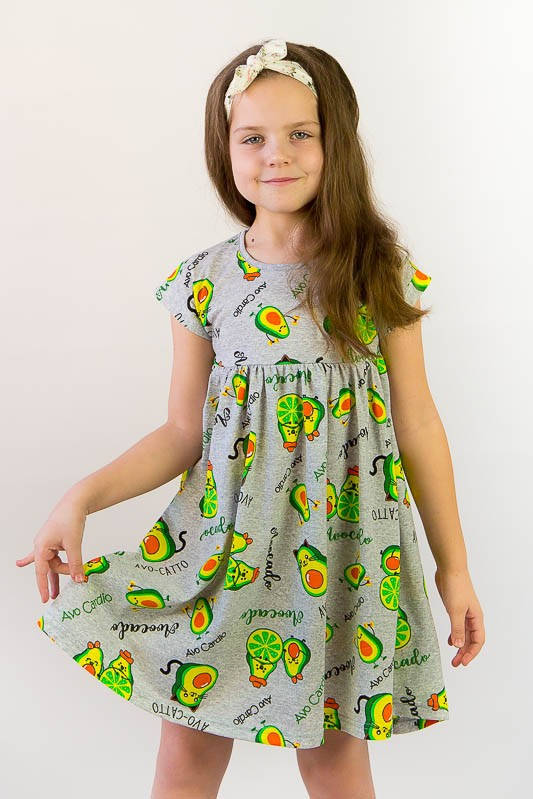

Летнее платье для девочки Авокадо, Зелёный