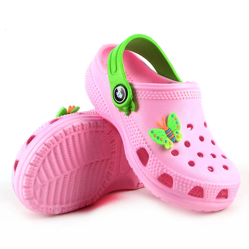

Сабо кроксы детские 22-28 размер Розово-салатовый, Розовый