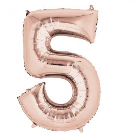 

Шар воздушный фольгированный "Цифра 5" (розовое золото 65см)