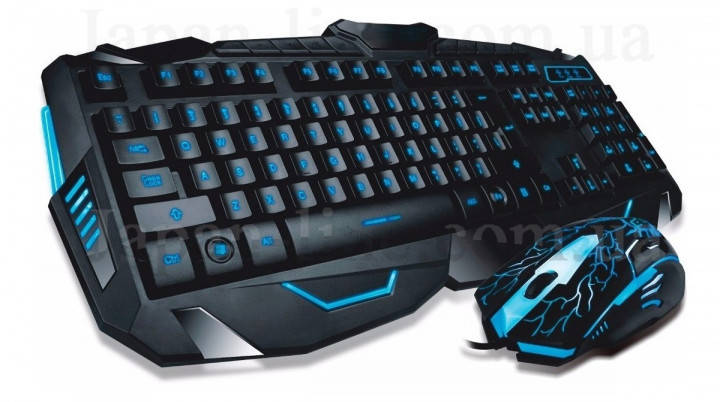 

Проводная игровая клавиатура Atlanfa AT-V100P с 3-я подсветками и мышкой, Черный