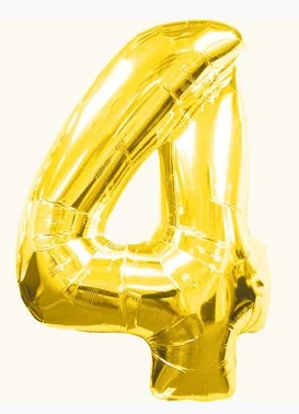 

Шар цифра фольгированная золото "4", 70 см