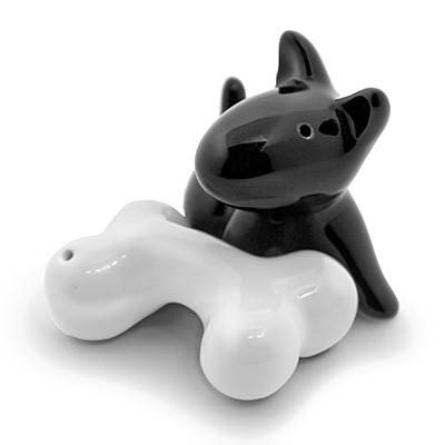 

Солонка и перечница "Догги" черная/белая