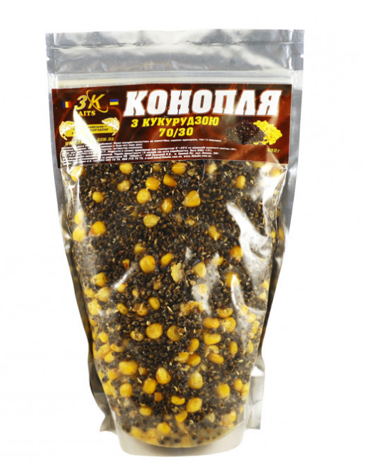 

Прикорм 3KBaits Конопля с кукурузой 70/30 800гр