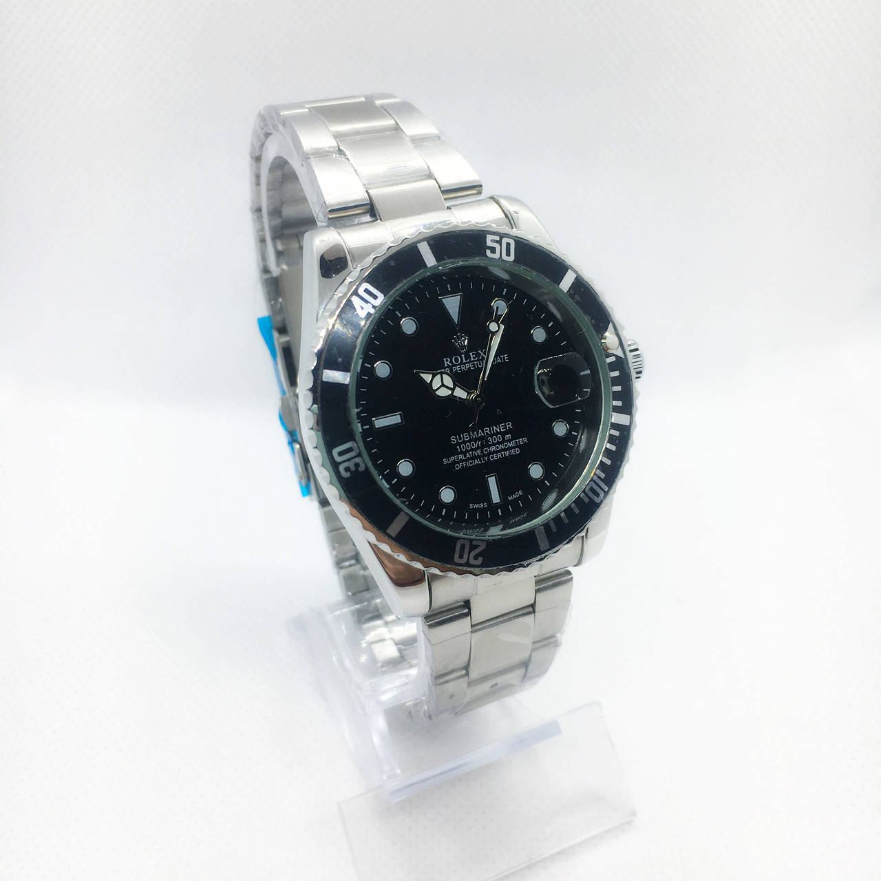 

Мужские наручные часы Rolex (Ролекс), серебро с черным циферблатом ( код: IBW264SB )